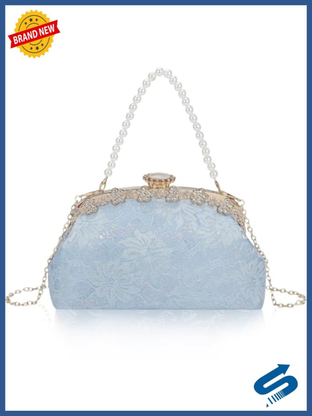 Lace Clutch Purse Rhinestone Evening Bag Crossbody Handbag Prom Wedding